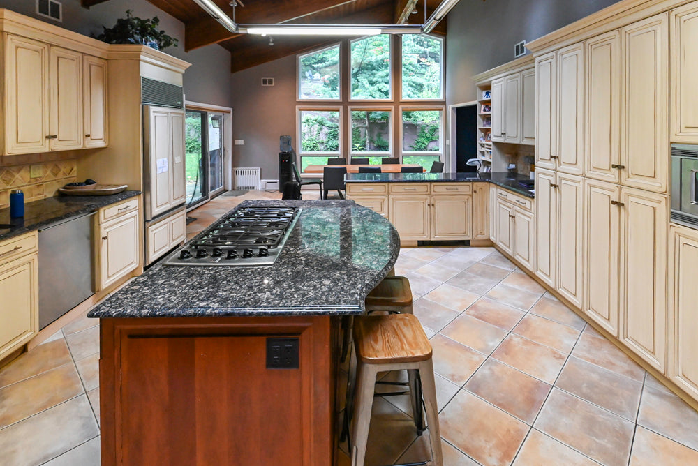 Millbrook Custom Traditional Cream Kitchen with Island, Granite Countertops & Appliances