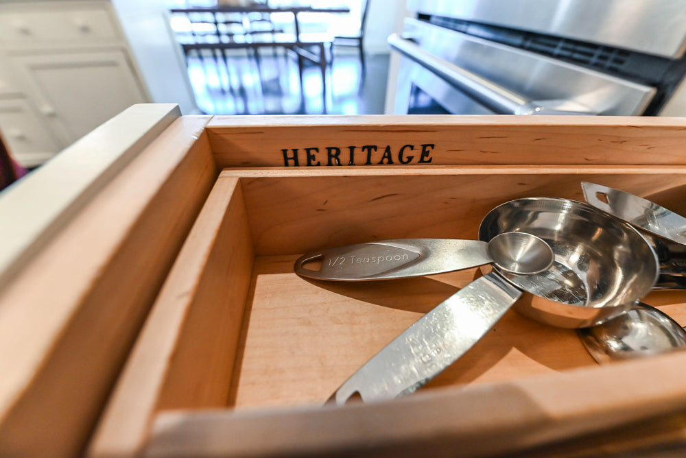 Heritage Traditional Creamy White Kitchen with Island, Marble Countertops and Appliances