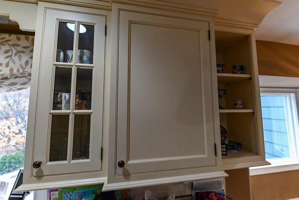 Signature Custom Cabinetry Traditional Cream Kitchen with Dry Bar and Desk Area