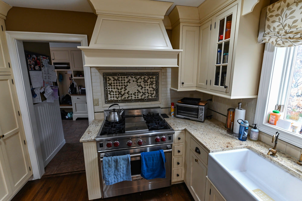 Signature Custom Cabinetry Traditional Cream Kitchen with Dry Bar and Desk Area