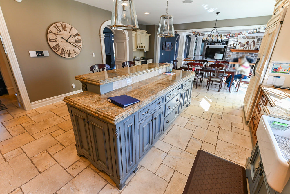 Signature Custom Cabinetry Traditional Multi-Tone Kitchen with Island, Dry Bar & Appliances