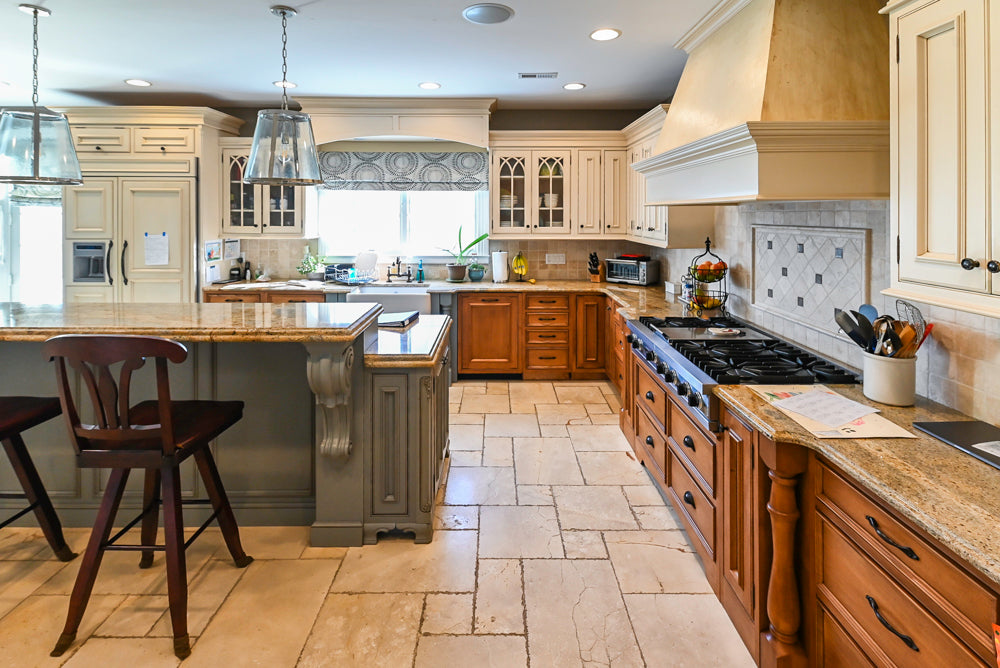 Signature Custom Cabinetry Traditional Multi-Tone Kitchen with Island, Dry Bar & Appliances