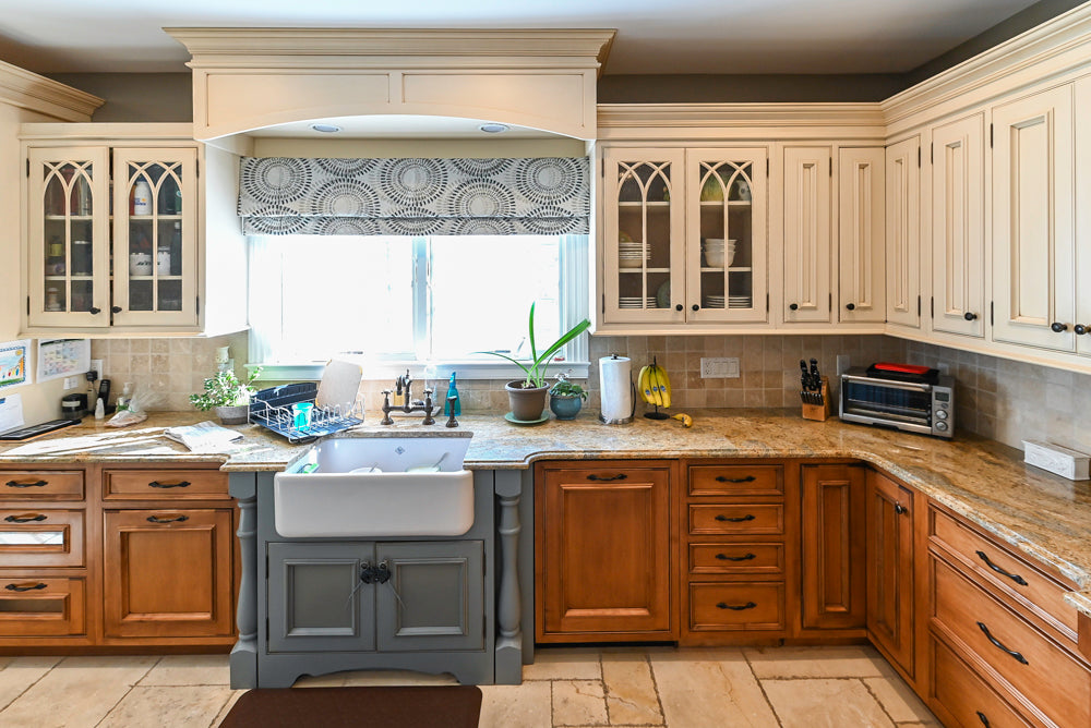 Signature Custom Cabinetry Traditional Multi-Tone Kitchen with Island, Dry Bar & Appliances