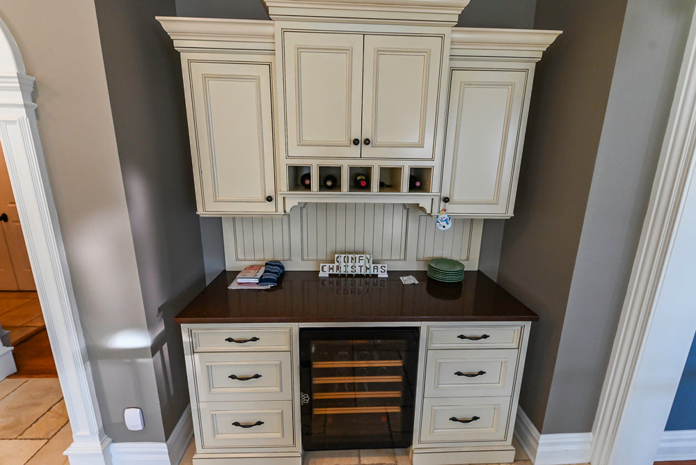 Signature Custom Cabinetry Traditional Multi-Tone Kitchen with Island, Dry Bar & Appliances