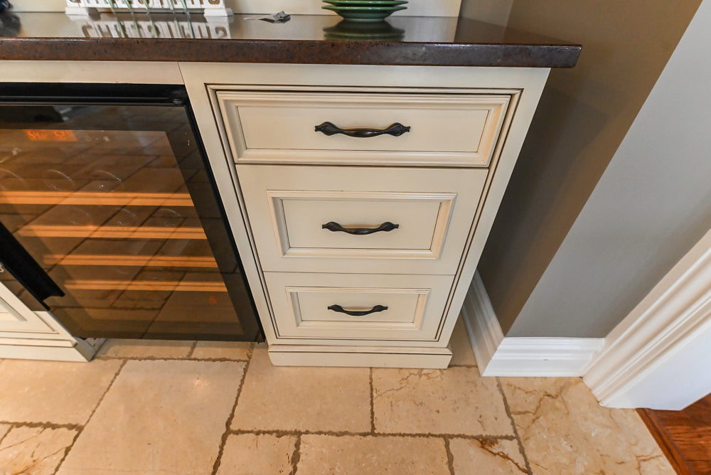 Signature Custom Cabinetry Traditional Multi-Tone Kitchen with Island, Dry Bar & Appliances