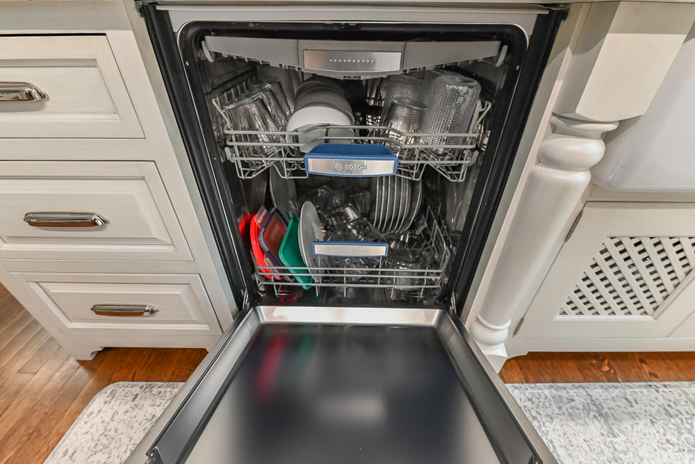 Canterbury Traditional White Kitchen with Island, Marble Countertops and La Cornue Range with Matching Hood