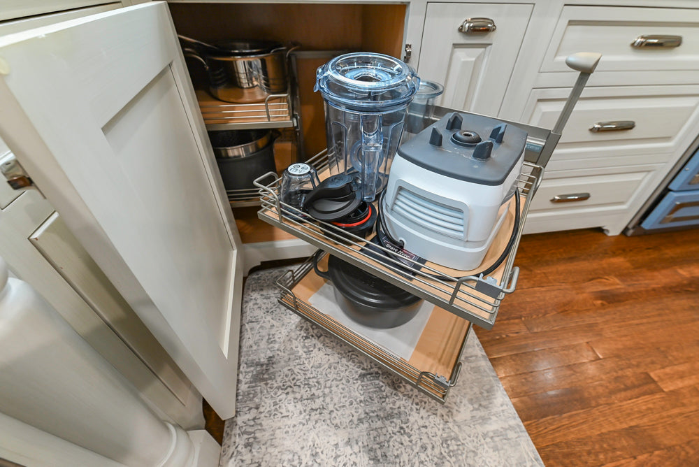 Canterbury Traditional White Kitchen with Island, Marble Countertops and La Cornue Range with Matching Hood