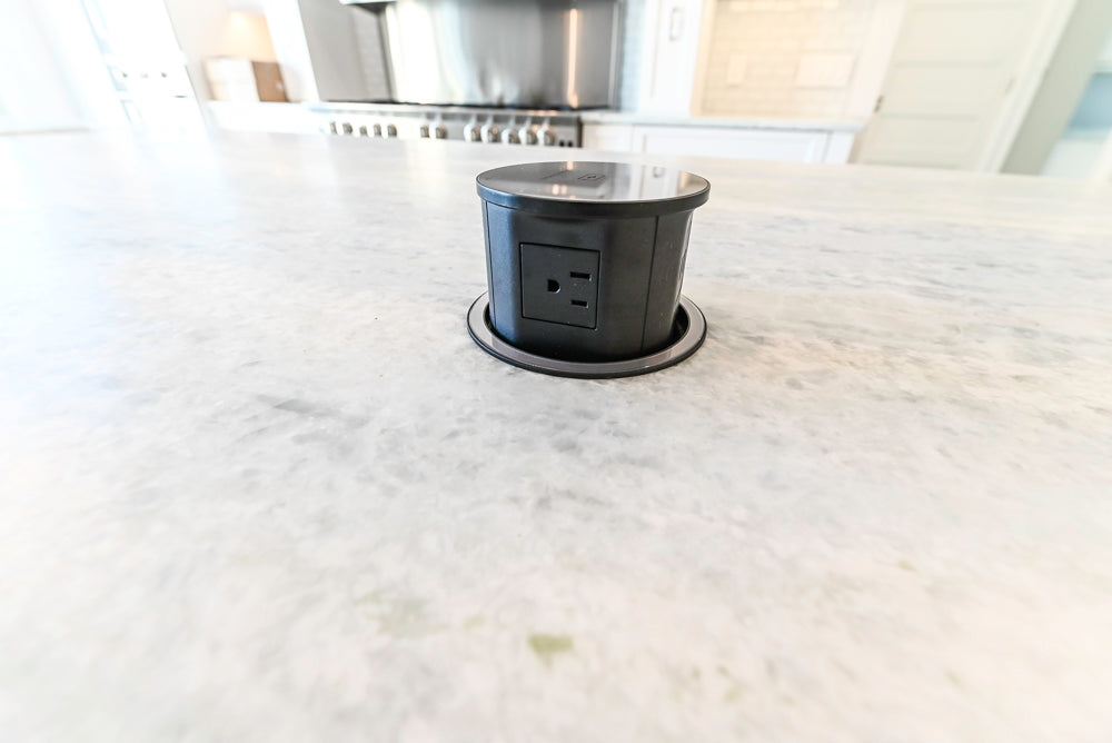 Gemcraft Traditional White Double Island Kitchen with Marble Countertops