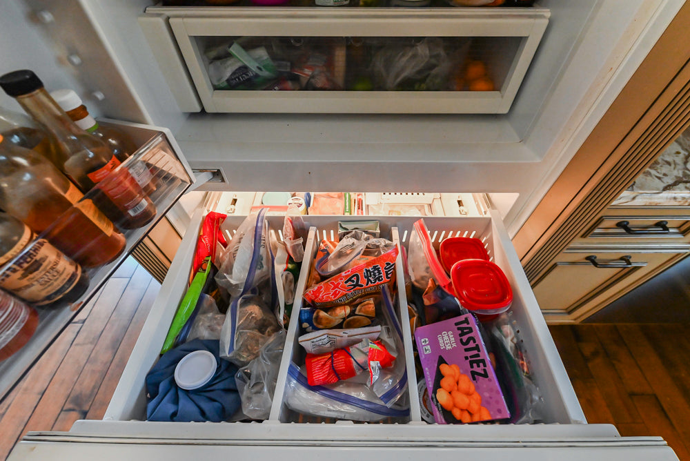 Traditional Creamy Brown Kitchen with Island, Marble Countertops and Appliances