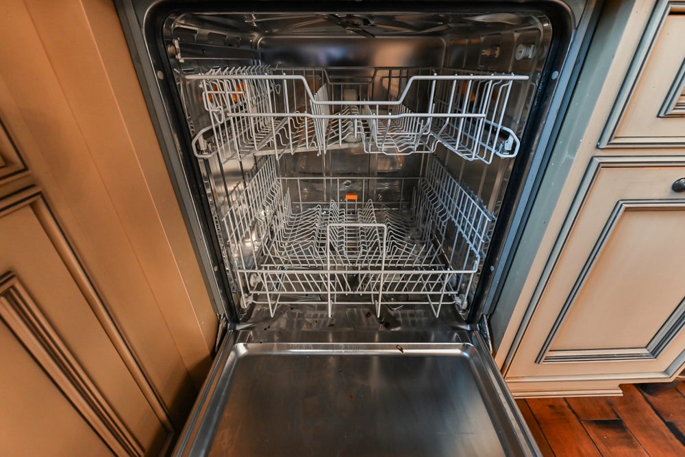 Traditional Creamy Brown Kitchen with Island, Marble Countertops and Appliances