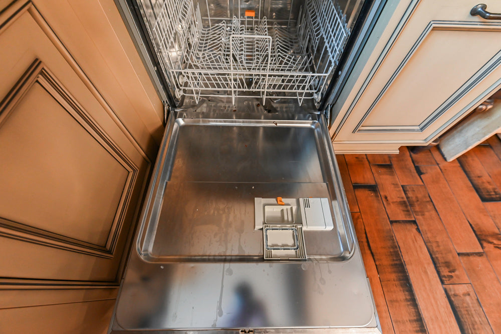Traditional Creamy Brown Kitchen with Island, Marble Countertops and Appliances