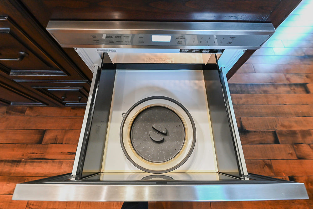Traditional Creamy Brown Kitchen with Island, Marble Countertops and Appliances