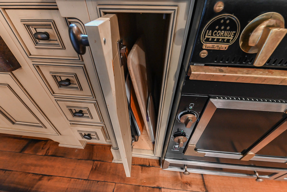Traditional Creamy Brown Kitchen with Island, Marble Countertops and Appliances
