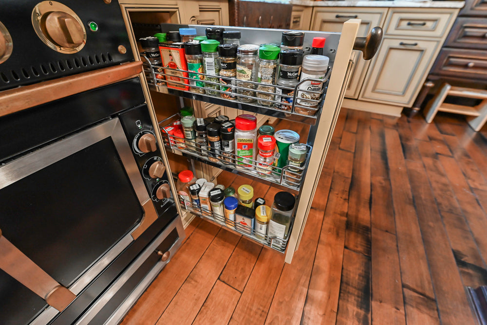 Traditional Creamy Brown Kitchen with Island, Marble Countertops and Appliances