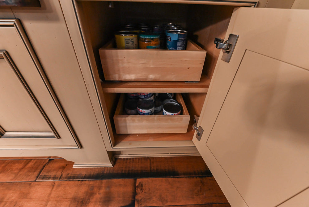 Traditional Creamy Brown Kitchen with Island, Marble Countertops and Appliances