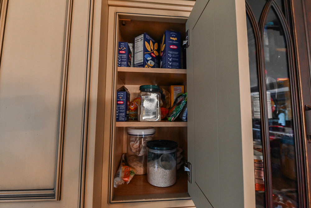 Traditional Creamy Brown Kitchen with Island, Marble Countertops and Appliances