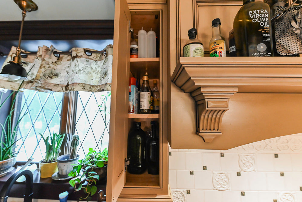 Traditional Creamy Brown Kitchen with Island, Marble Countertops and Appliances