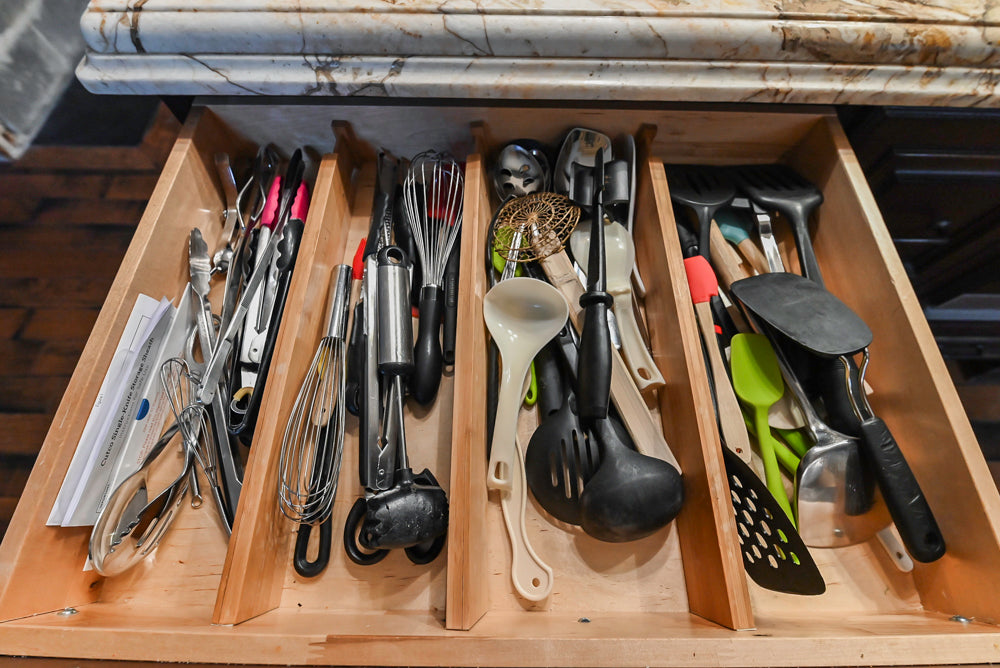 Traditional Creamy Brown Kitchen with Island, Marble Countertops and Appliances