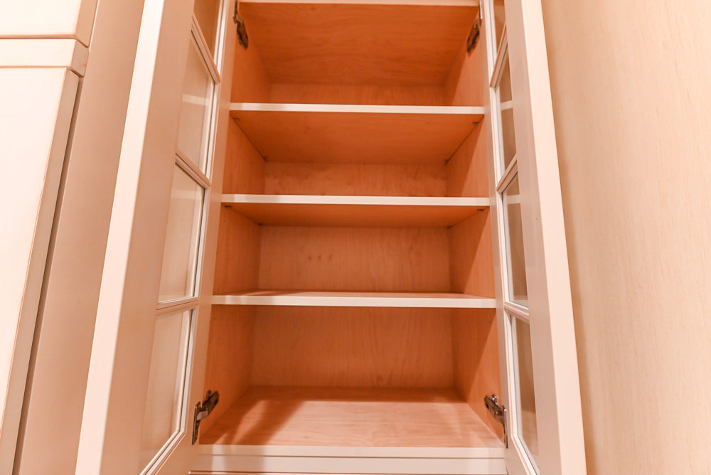 Traditional Cream Butler's Pantry with Sub-Zero Tall Wine Cooler