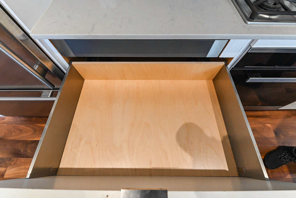 Modern Matte White Kitchen with Waterfall Island, Quartz Countertops & Miele Appliances