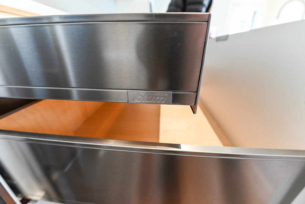 Modern Matte White Kitchen with Waterfall Island, Quartz Countertops & Miele Appliances