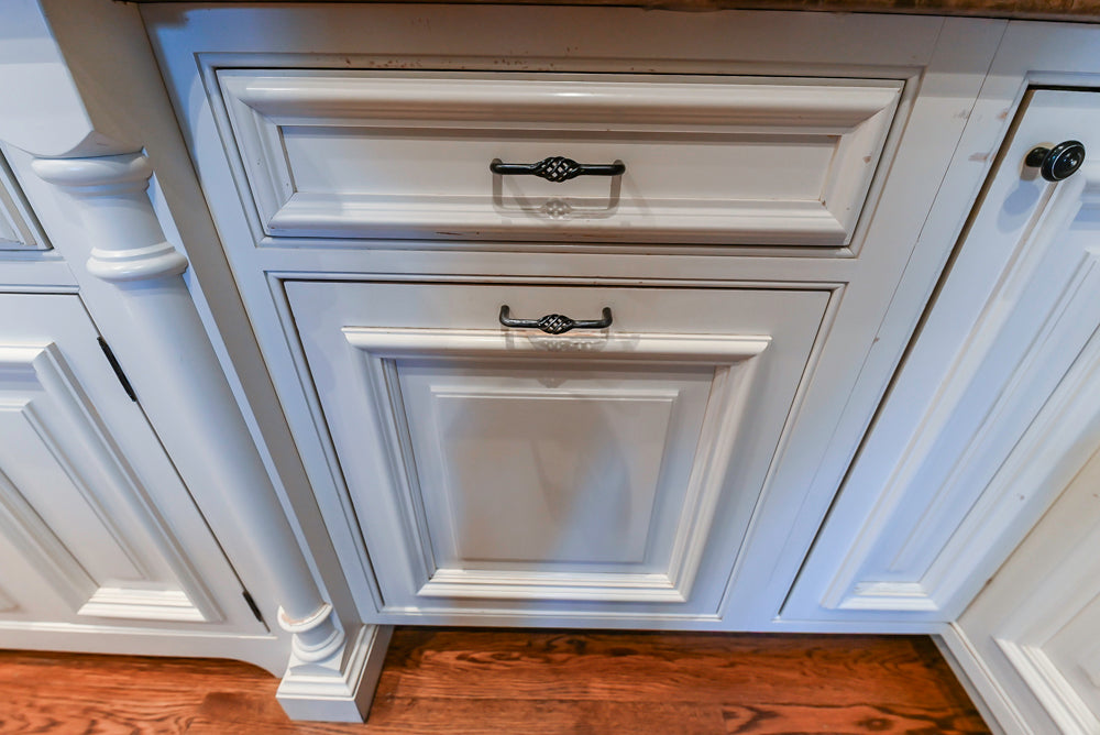 Quakermaid Traditional White Kitchen with Marble Countertops and Luxe Appliances