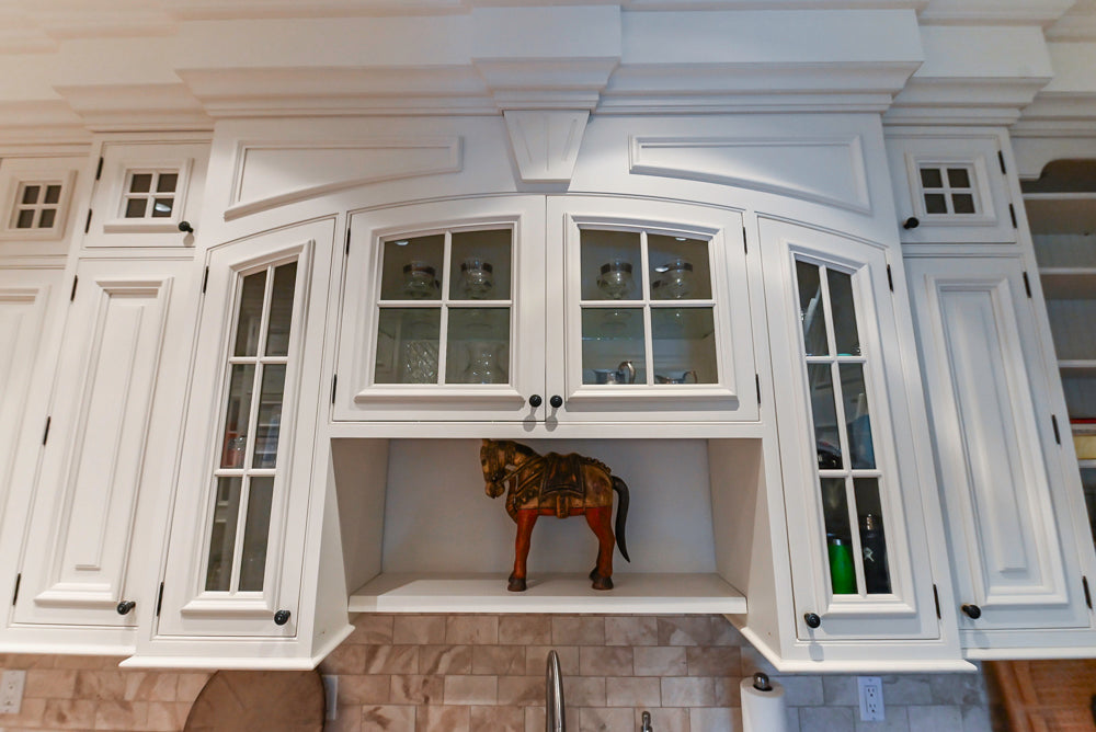 Quakermaid Traditional White Kitchen with Marble Countertops and Luxe Appliances