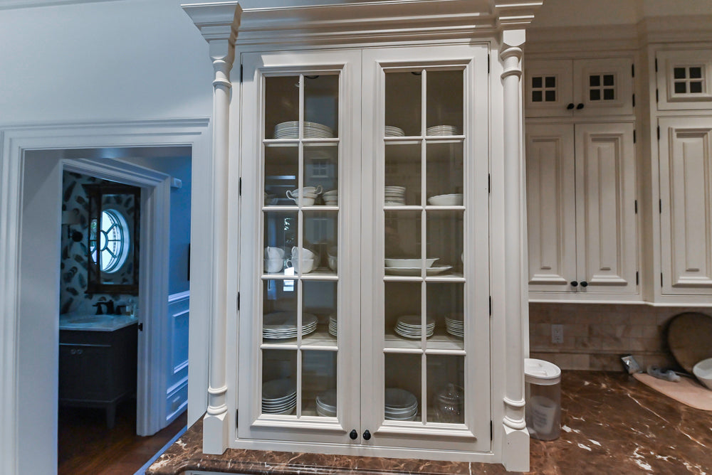Quakermaid Traditional White Kitchen with Marble Countertops and Luxe Appliances
