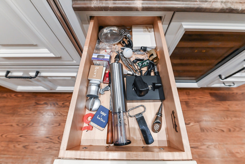 Quakermaid Traditional White Kitchen with Marble Countertops and Luxe Appliances