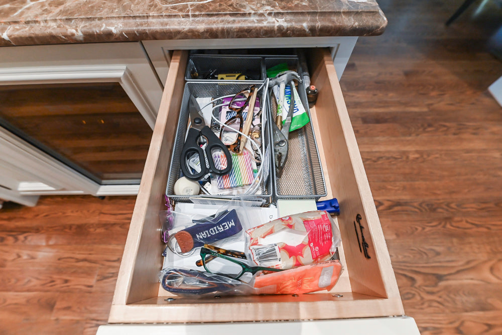 Quakermaid Traditional White Kitchen with Marble Countertops and Luxe Appliances