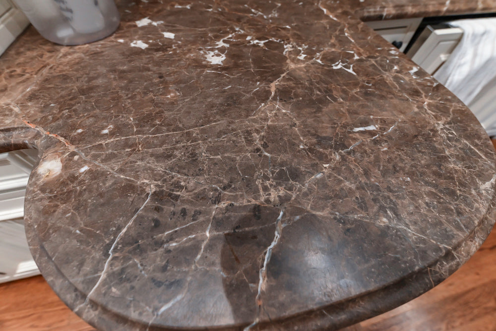 Quakermaid Traditional White Kitchen with Marble Countertops and Luxe Appliances