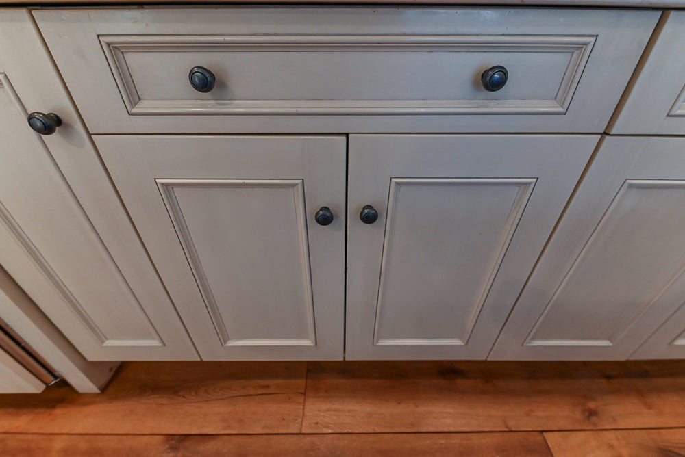 Wood-Mode Traditional Light Cream Kitchen with Marble Countertops and Wolf Range