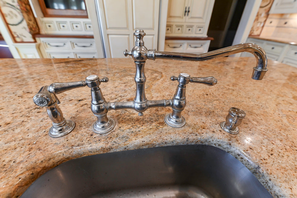 Christopher Peacock Traditional Cream Kitchen with Double Island, Granite Countertops & Appliances