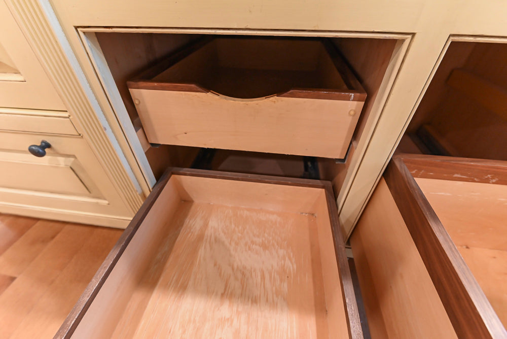 Christopher Peacock Traditional Cream Kitchen with Double Island, Granite Countertops & Appliances