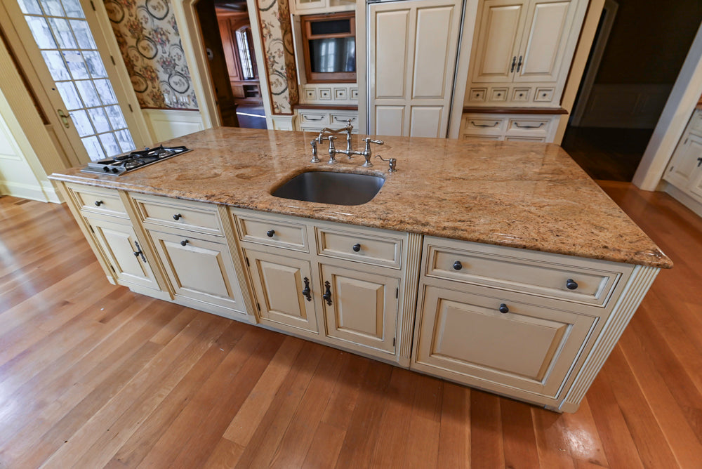 Christopher Peacock Traditional Cream Kitchen with Double Island, Granite Countertops & Appliances