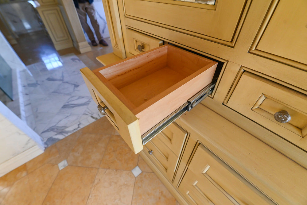 Christopher Peacock Light Yellow Traditional Single Bathroom Vanity Suite with Linen Armoire