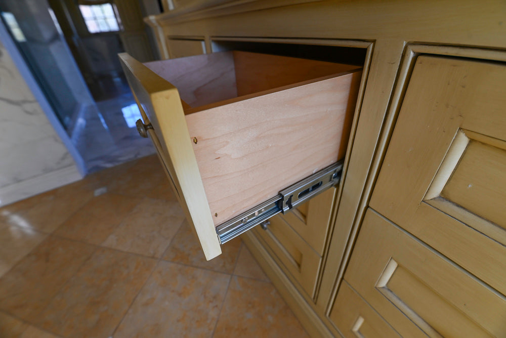 Christopher Peacock Light Yellow Traditional Single Bathroom Vanity Suite with Linen Armoire