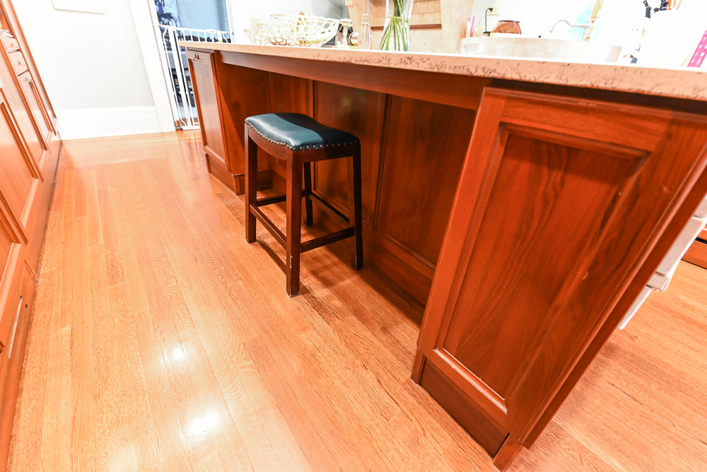 Custom Transitional Wooden Kitchen with Island, Stone Countertops and Miele Appliances