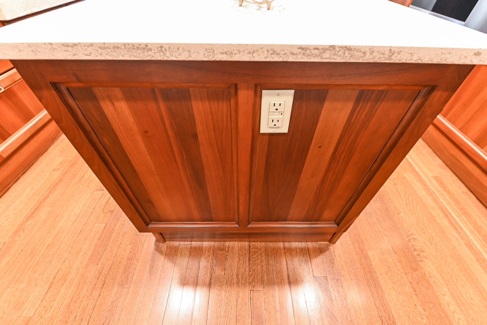 Custom Transitional Wooden Kitchen with Island, Stone Countertops and Miele Appliances