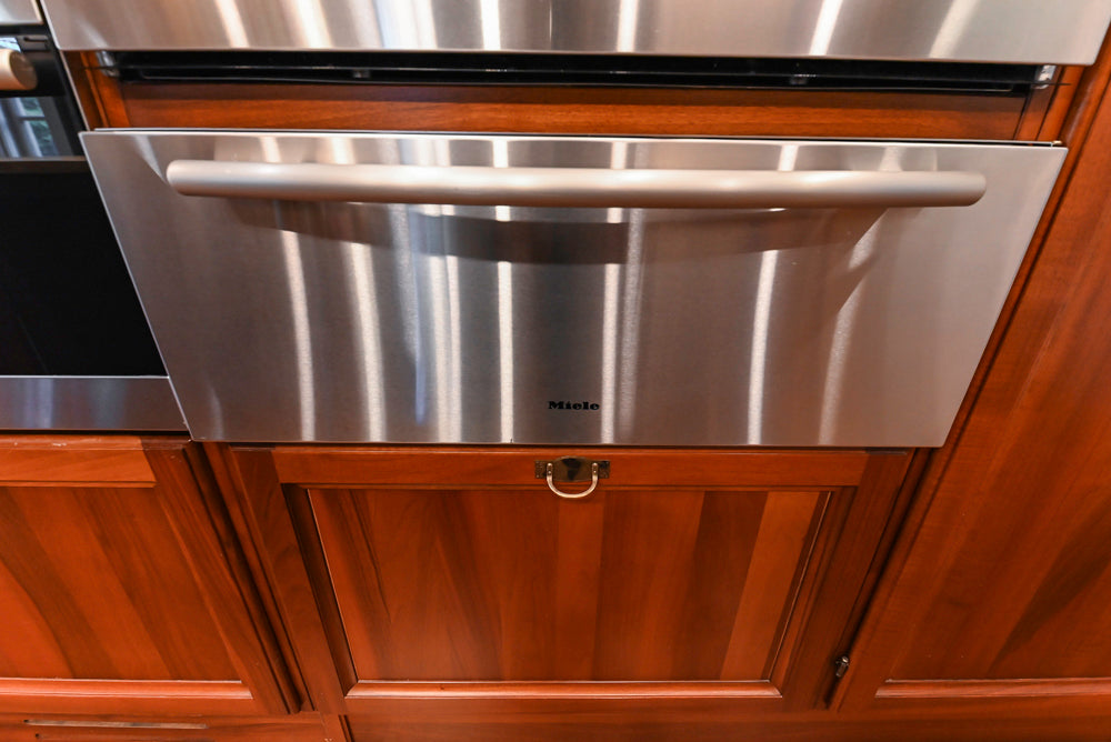 Custom Transitional Wooden Kitchen with Island, Stone Countertops and Miele Appliances