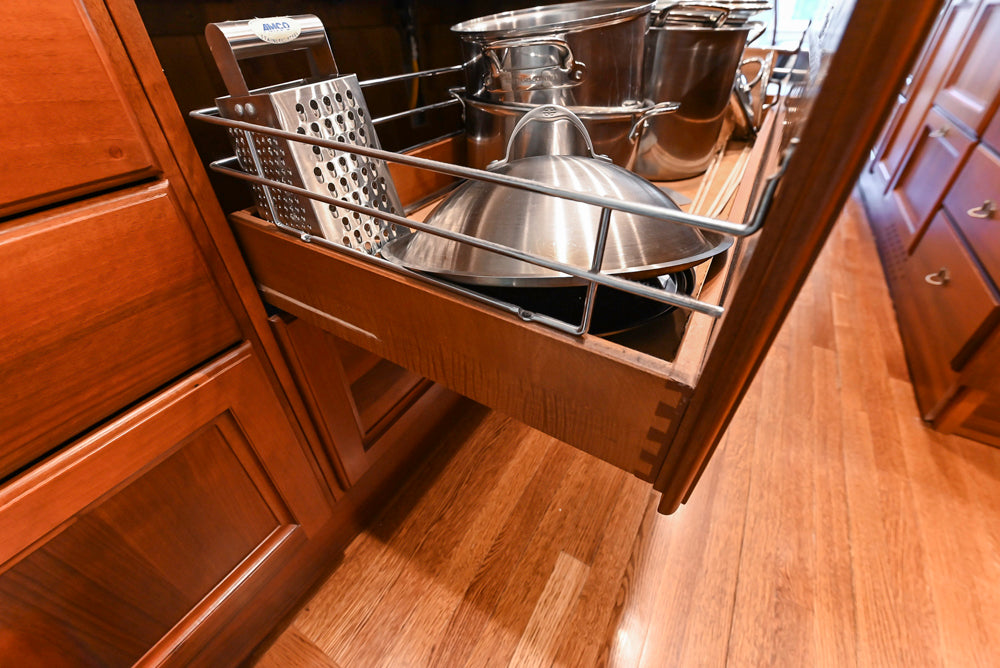Custom Transitional Wooden Kitchen with Island, Stone Countertops and Miele Appliances