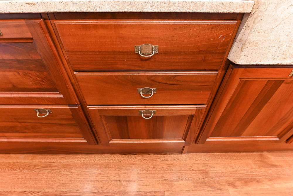 Custom Transitional Wooden Kitchen with Island, Stone Countertops and Miele Appliances