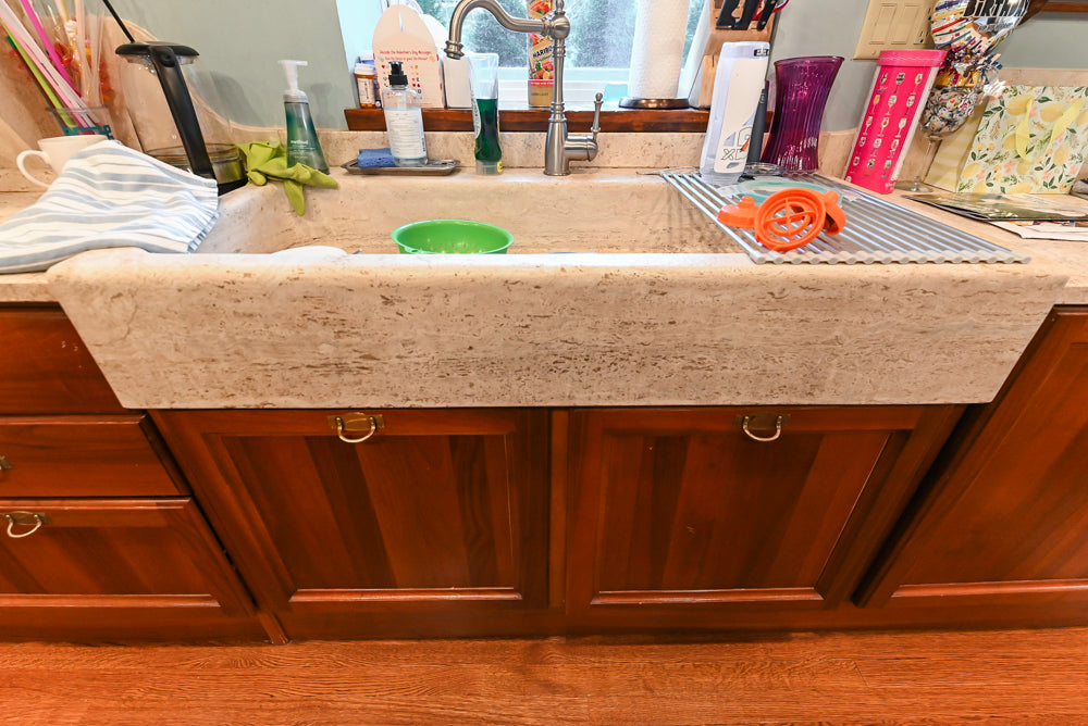 Custom Transitional Wooden Kitchen with Island, Stone Countertops and Miele Appliances