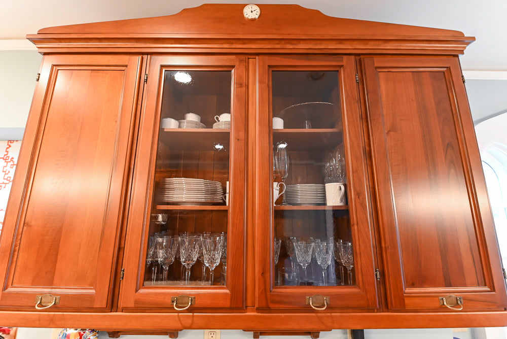 Custom Transitional Wooden Kitchen with Island, Stone Countertops and Miele Appliances