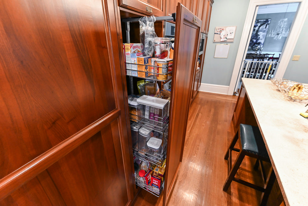 Custom Transitional Wooden Kitchen with Island, Stone Countertops and Miele Appliances