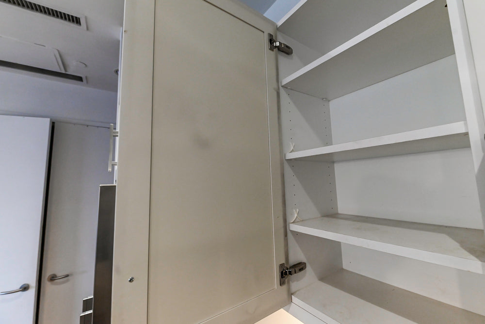 Imperia White Transitional Kitchen with Dark Grey Island, Marble & Stone Counters and Appliances