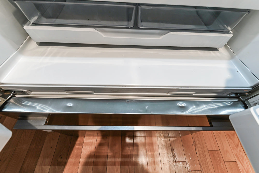 Imperia White Transitional Kitchen with Dark Grey Island, Marble & Stone Counters and Appliances