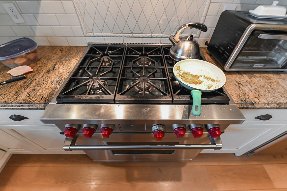 Omega Traditional Light Cream Kitchen with Island, Desk Area and Sub-Zero & Wolf Range