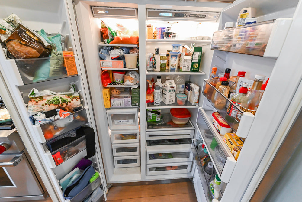 Omega Traditional Light Cream Kitchen with Island, Desk Area and Sub-Zero & Wolf Range