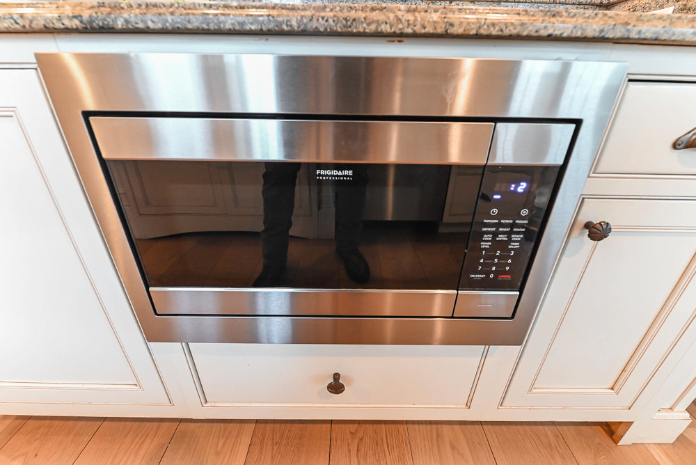 Omega Traditional Light Cream Kitchen with Island, Desk Area and Sub-Zero & Wolf Range